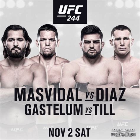 UFC 244 fight card .